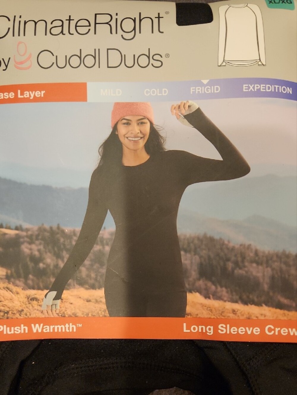 Cuddl Duds ClimateRight Long Sleeve Crew - Black - Picture 3 of 4